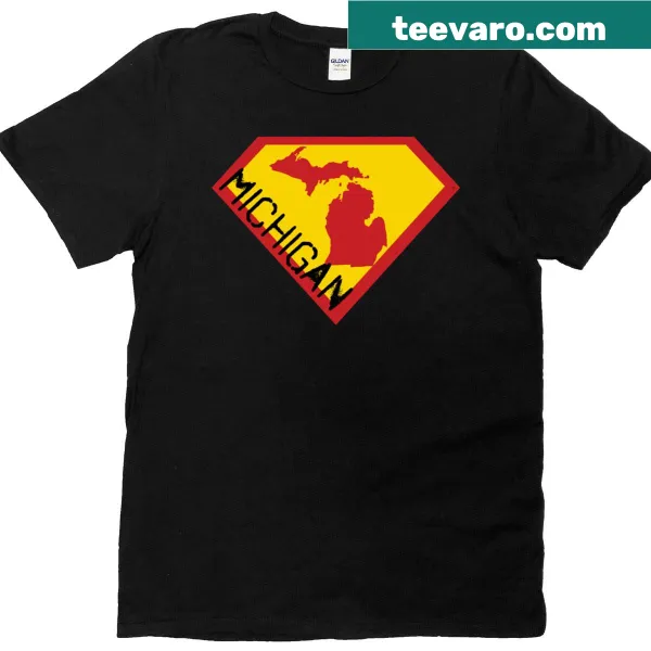 T-shirt featuring Michigander Michiganian shield design
