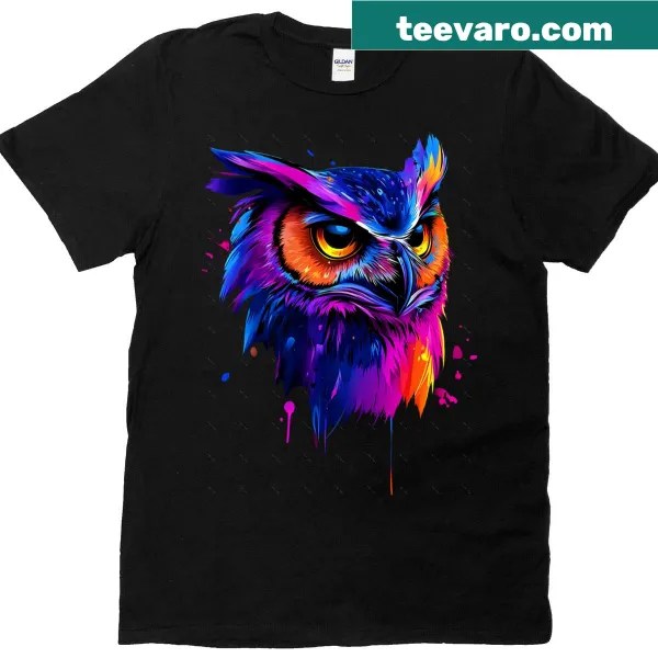 Illustrated owl design on oversized t-shirt