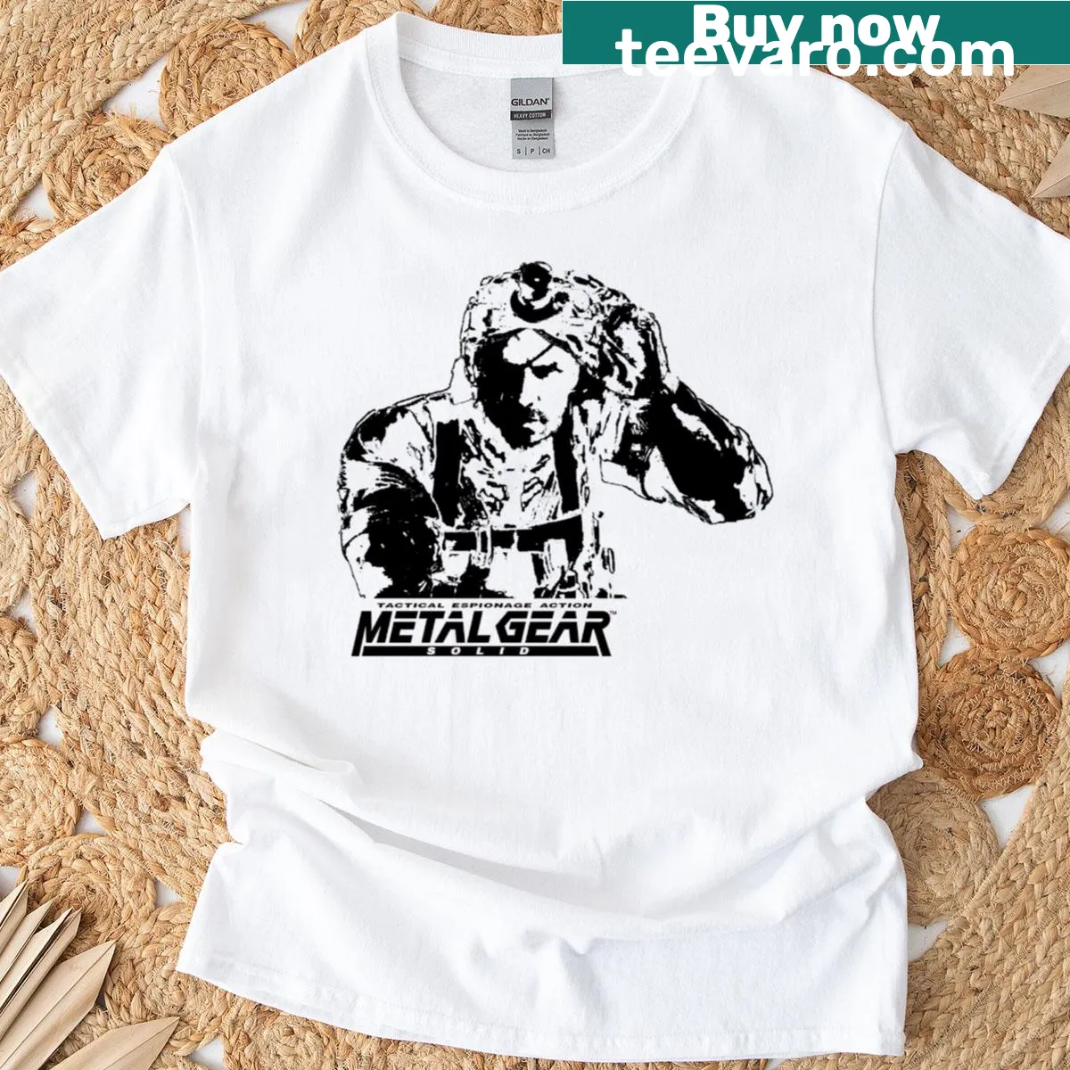 Illustration of Punished Venom Snake from a video game — on a men's t-shirt