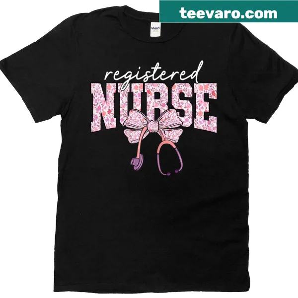 Floral print T-shirt for Registered Nurses featuring nursing theme