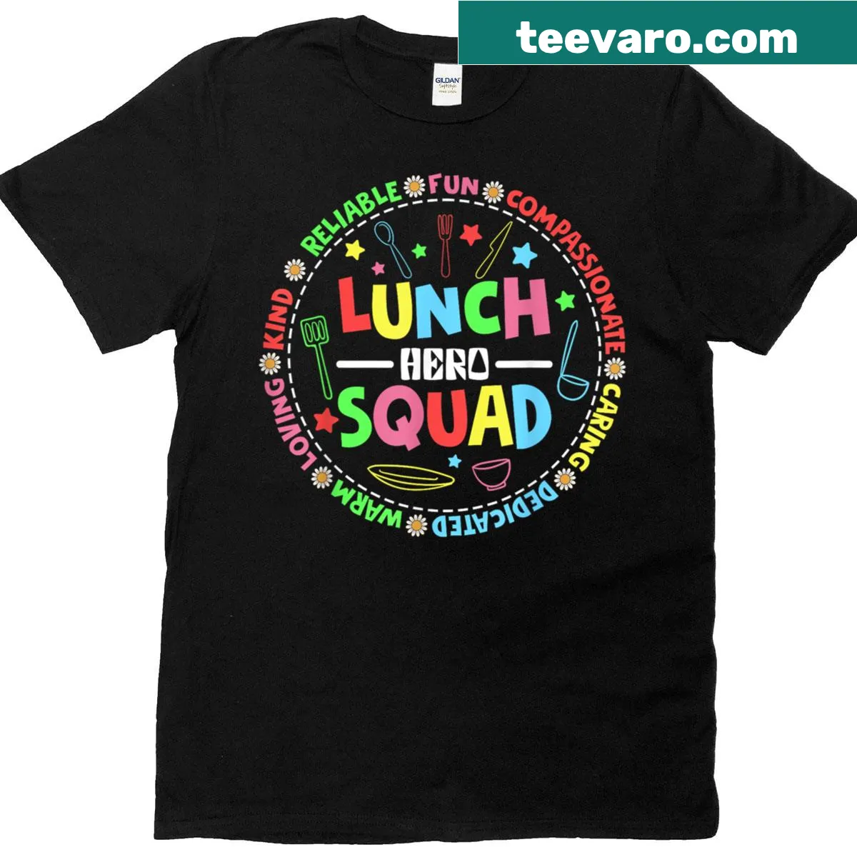 Funny T-shirt for cafeteria workers featuring lunch hero design — on a men's t-shirt