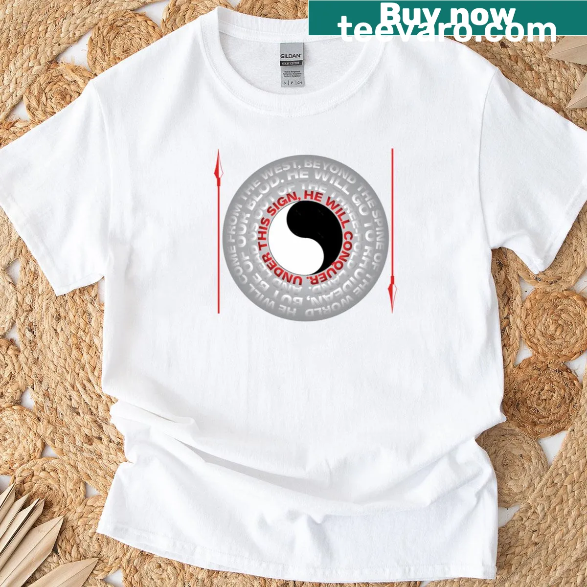 Abstract hand-lettered design on a T-shirt — on a men's t-shirt