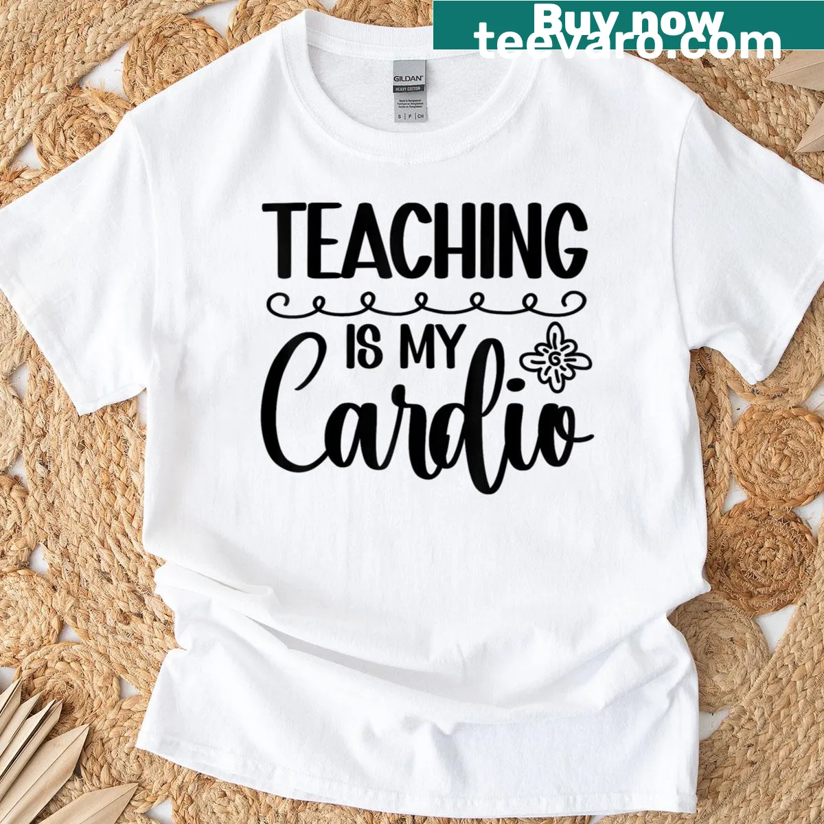 Heartfelt teaching themed typography t-shirt for educators — on a men's t-shirt
