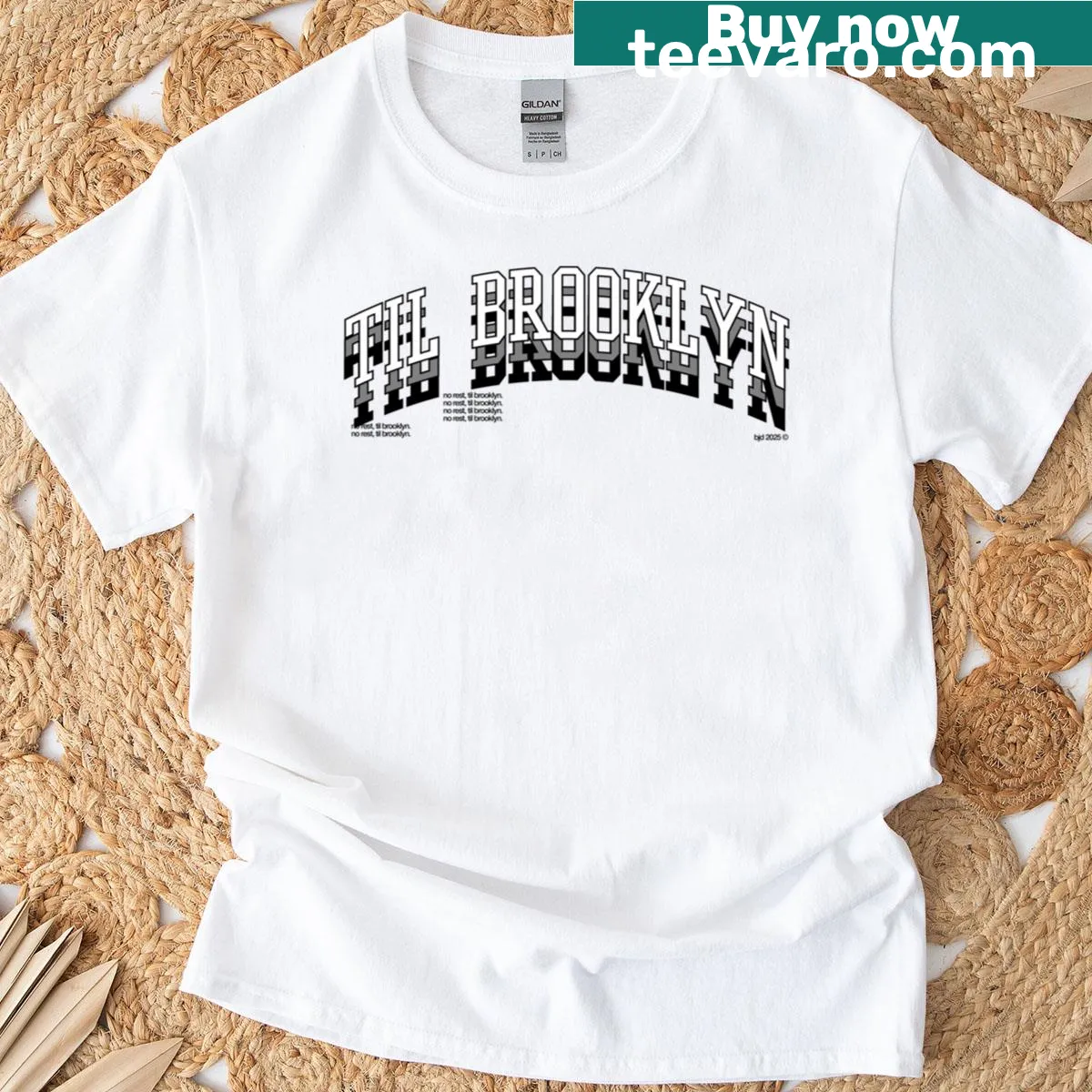 T-shirt with the phrase 'Til Brooklyn' marking urban pride — on a men's t-shirt