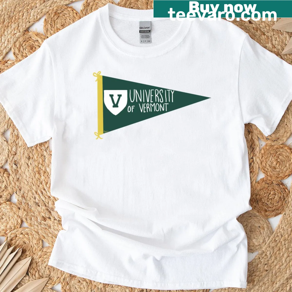 Stylish T-shirt with UVM pendant graphic — on a men's t-shirt