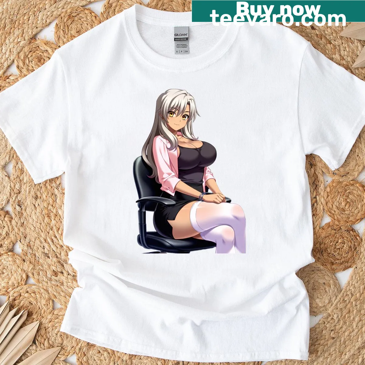 A white t-shirt with playful typography design about pantyhose — on a men's t-shirt