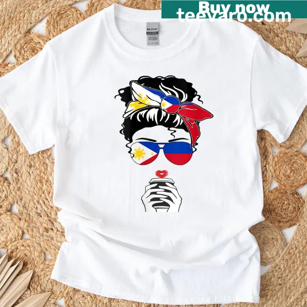 Typography t-shirt celebrating Filipino coffee culture and motherhood