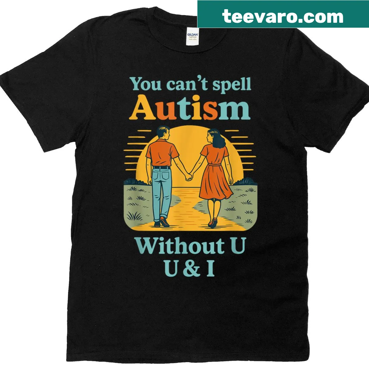 Wholesome typography t-shirt about autism awareness — on a men's t-shirt