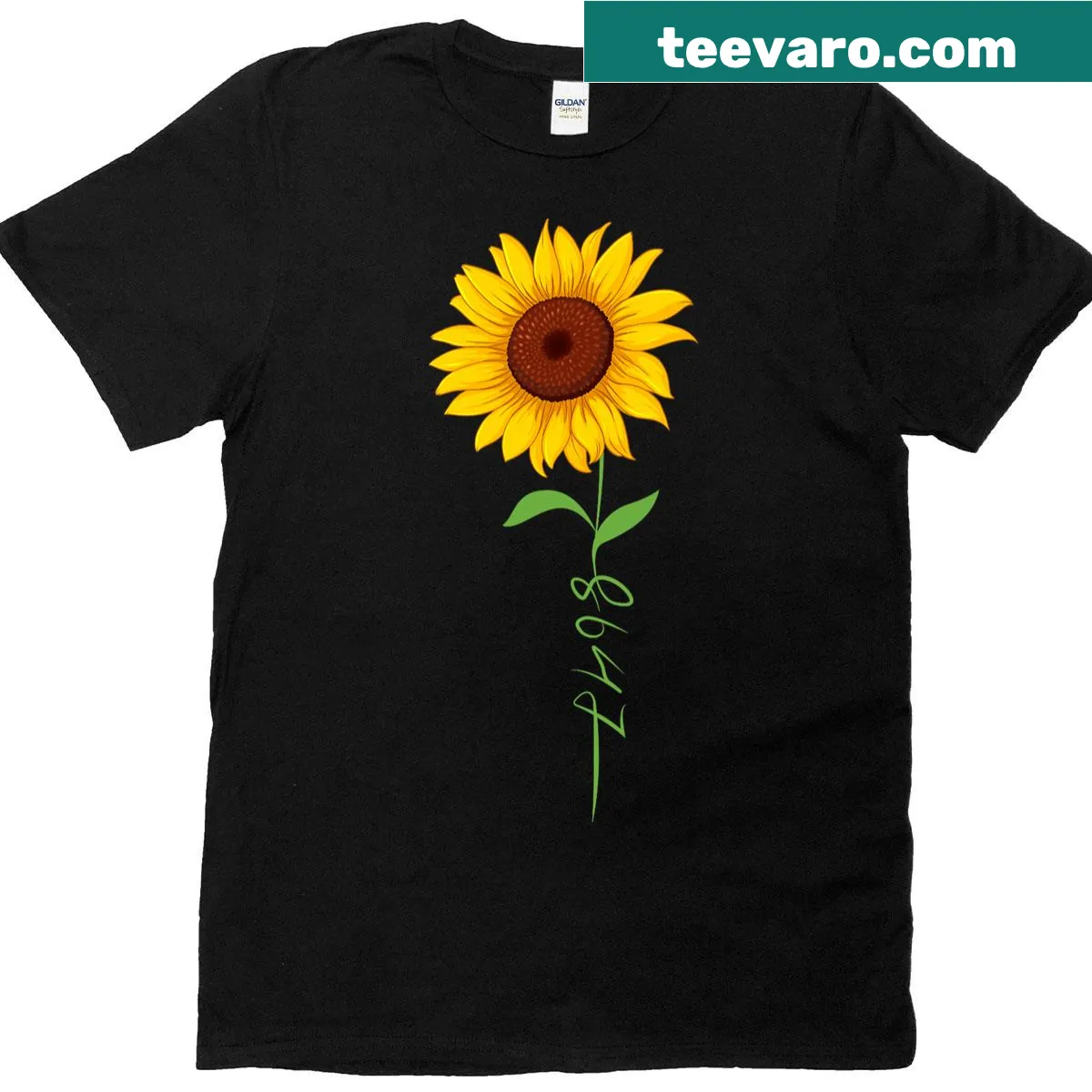 Floral boho style T-shirt with subtle anti-Trump graphic — on a men's t-shirt