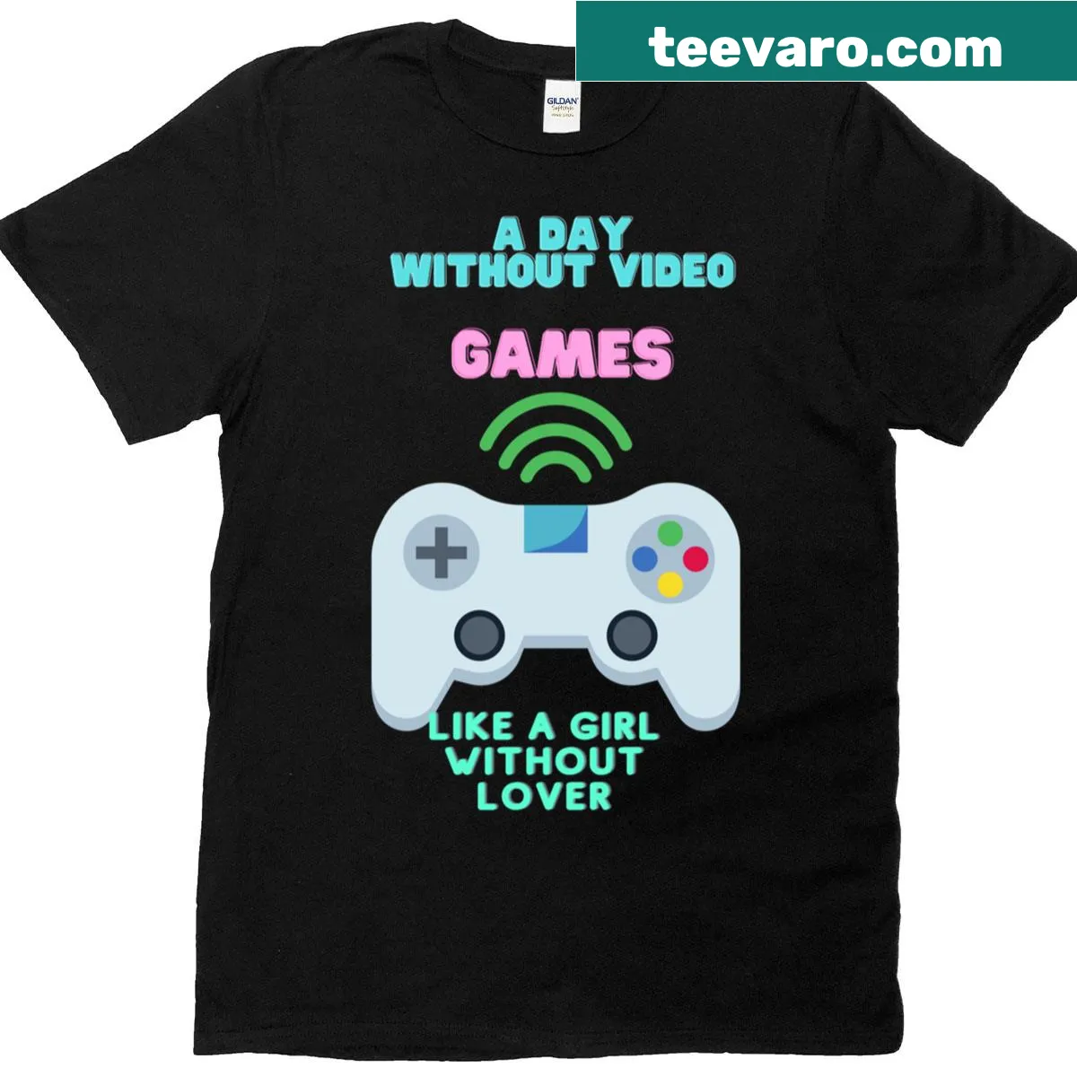 Classic T-shirt with 'A Day Without Video Games' text — on a men's t-shirt