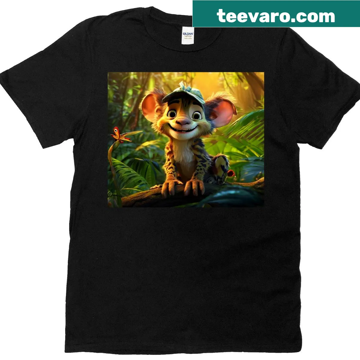 Classic T-shirt featuring animation and cartoon graphics — on a men's t-shirt