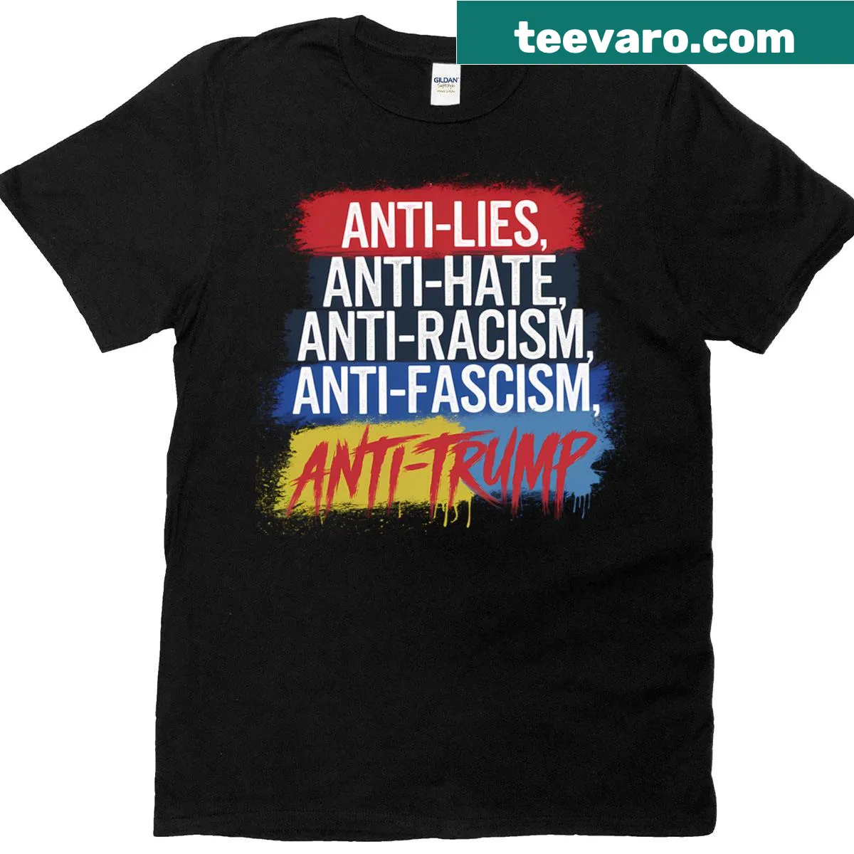 Anti Hate T-shirt with strong protest message against racism and fascism — on a men's t-shirt