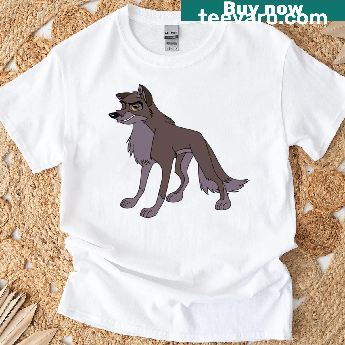 T-shirt featuring Balto the sled dog illustration — on a men's t-shirt