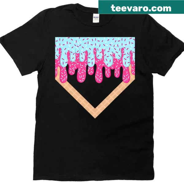 Youth T-shirt featuring home plate and ice cream graphic