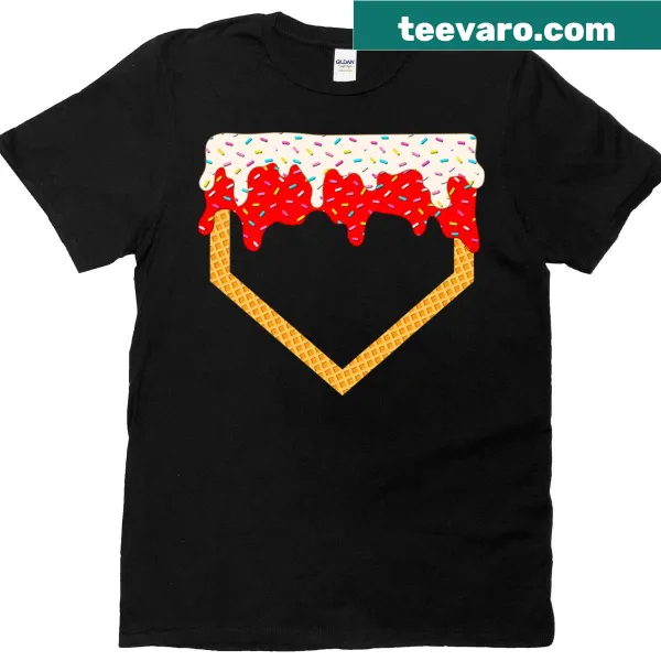 Youth T-shirt with home plate and ice cream sprinkles graphic