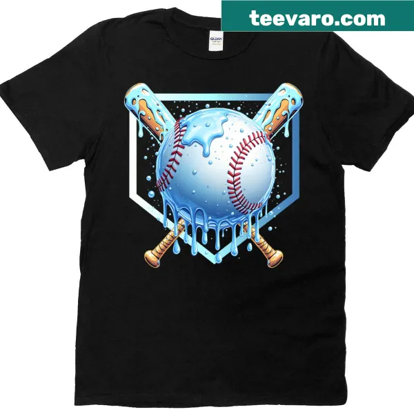 Youth T-shirt featuring home plate and dripping ice cream design