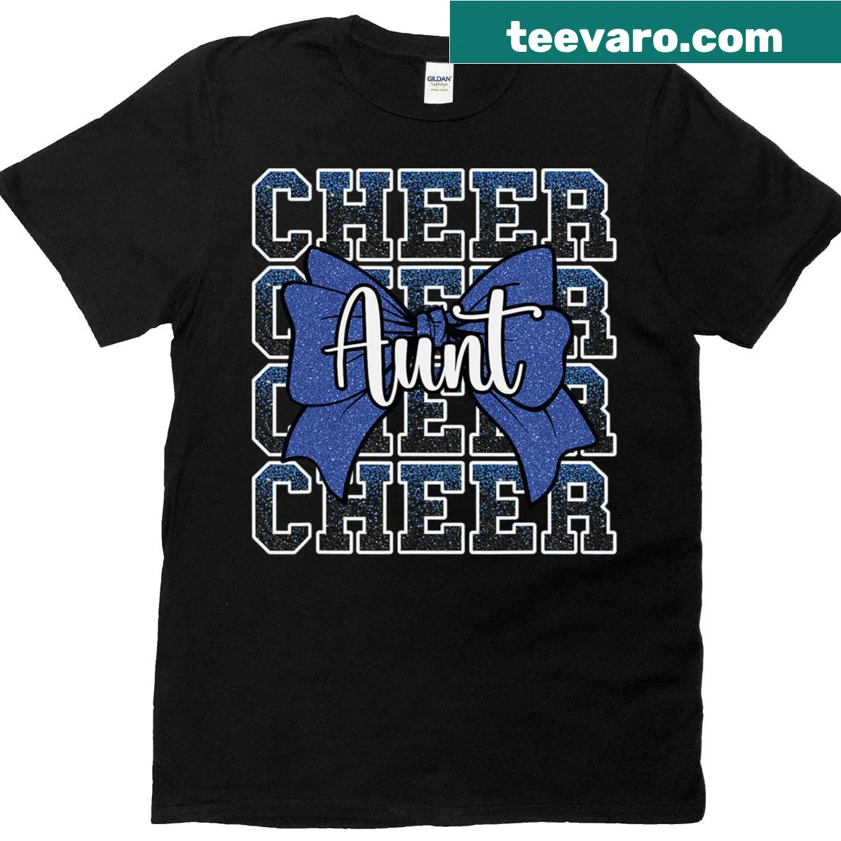 Fun cheerleading design with bows for supportive aunts — on a men's t-shirt
