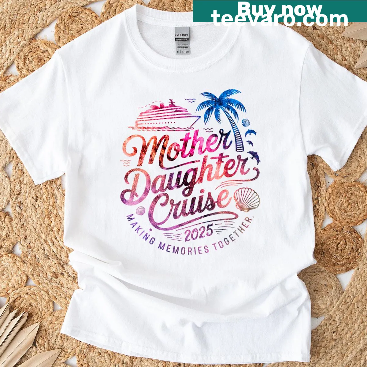 Funny mother-daughter cruise trip t-shirt for 2025 vacation — on a men's t-shirt