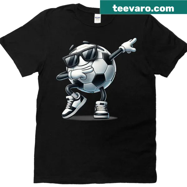 Funny dabbing soccer ball T-shirt for sports players and fans