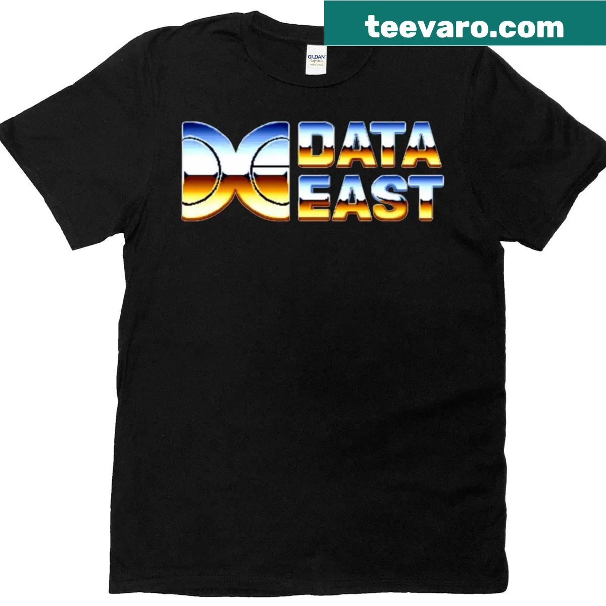 Vintage Dataeast Games logo printed on classic T-shirt — on a men's t-shirt