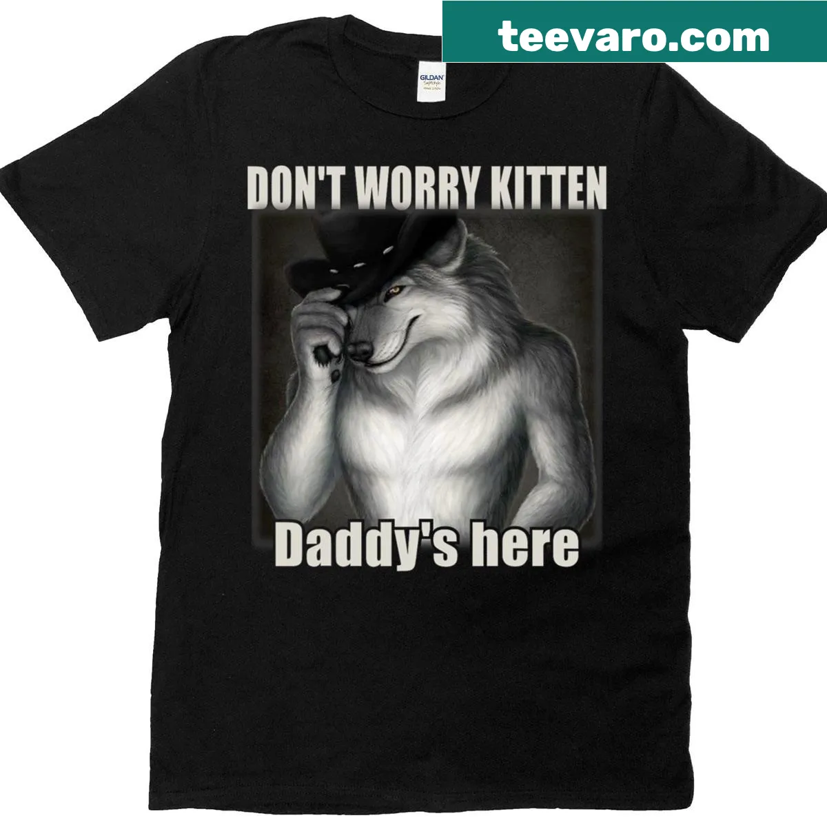 Funny t-shirt for cat dads with the phrase about kittens — on a men's t-shirt