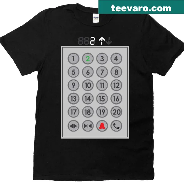 T-shirt featuring number pad graphic for elevator mechanics