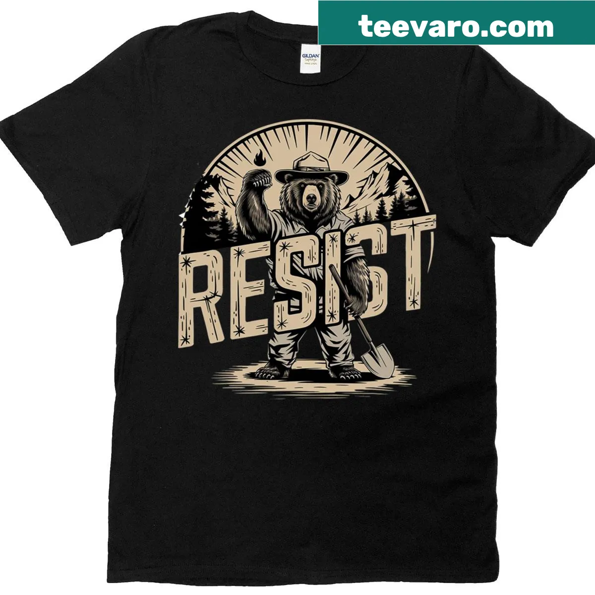 Playful T-shirt with national park-themed graphic and humor — on a men's t-shirt