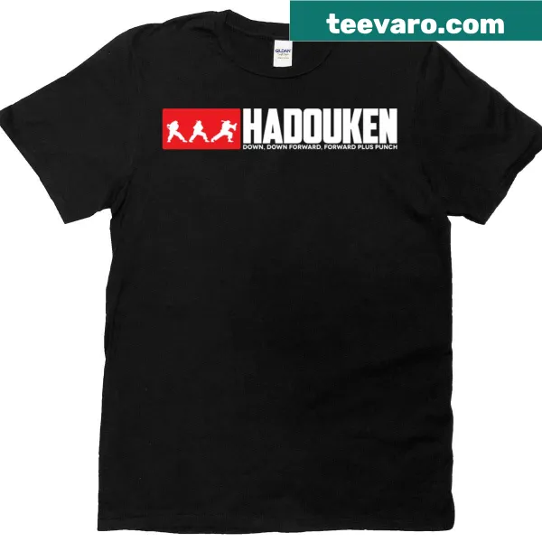 Classic tee with fun design inspired by Hadouken move