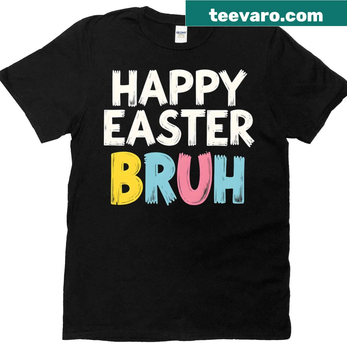 Meme-inspired bunny graphic for teens' Easter T-shirt — on a men's t-shirt