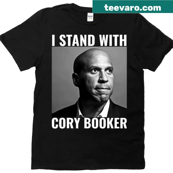 Supportive Cory Booker t-shirt with bold text design
