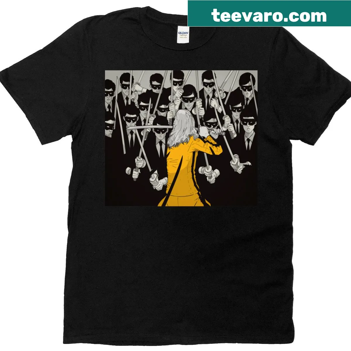 Classic T-shirt featuring concept art from Kill Bill — on a men's t-shirt