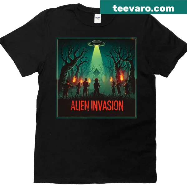 Funny t-shirt featuring alien abduction movie theme