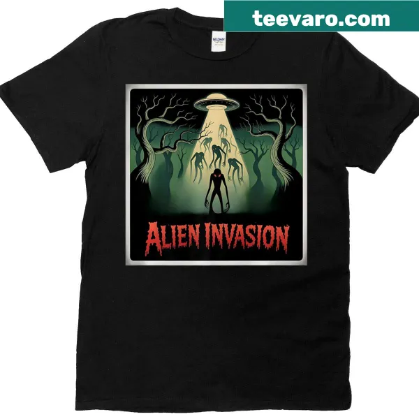 T-shirt depicting a fun alien abduction theme for sci-fi fans