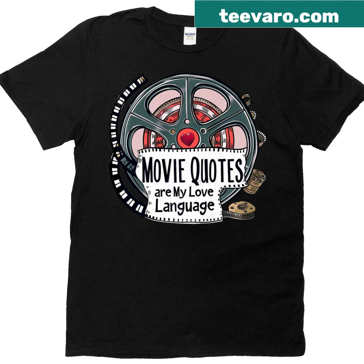 Playful movie quotes t-shirt for film lovers and buffs. — on a men's t-shirt