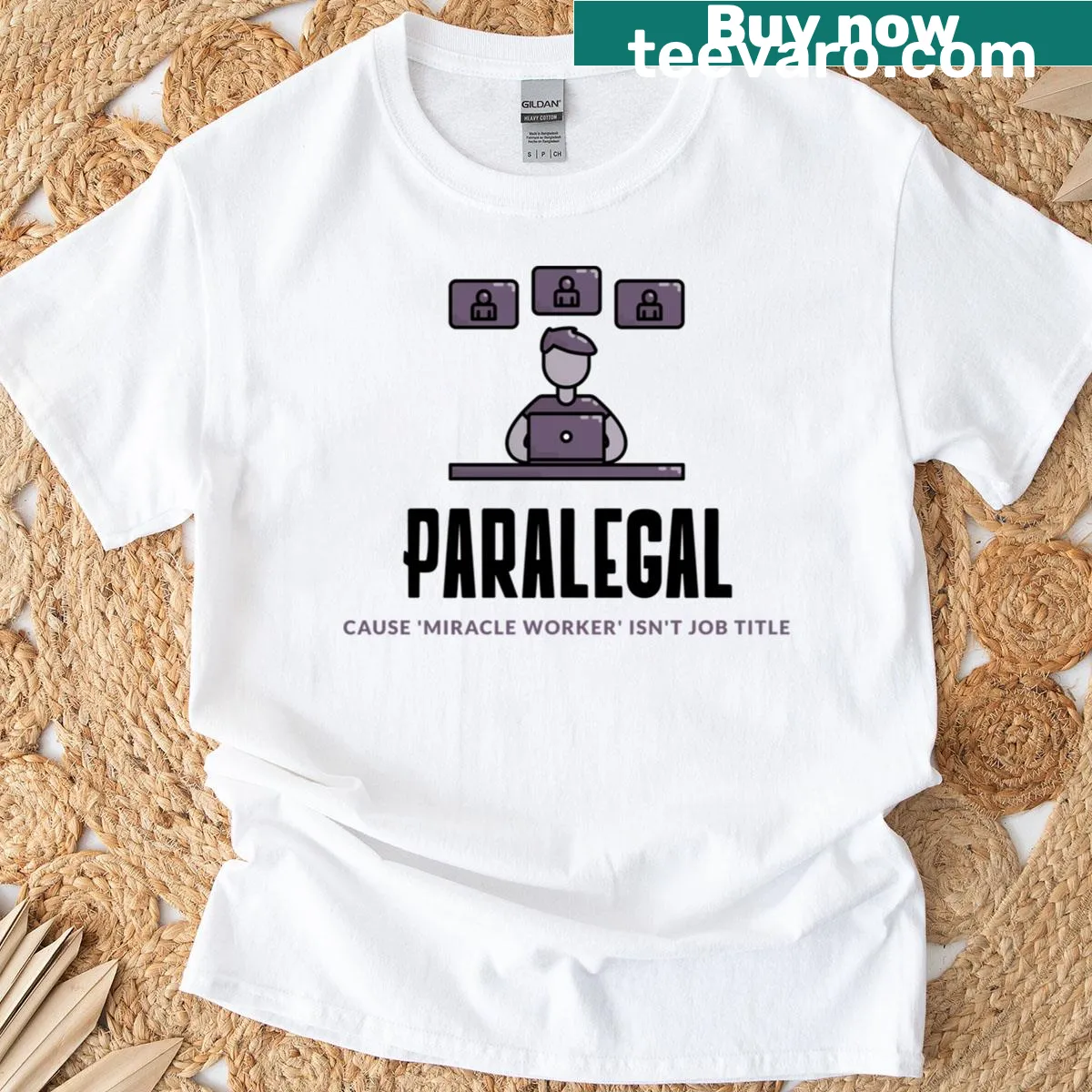Classic t-shirt with humorous text about paralegals. — on a men's t-shirt