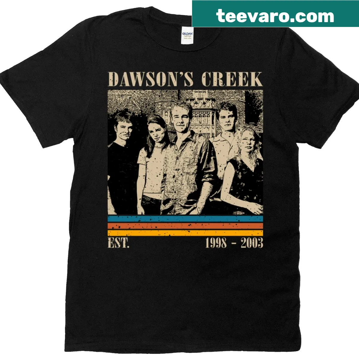Retro t-shirt celebrating the Dawson's Creek series — on a men's t-shirt