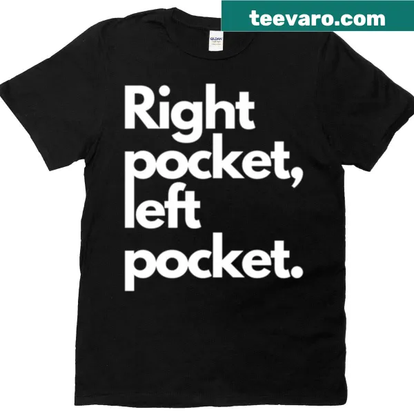 Minimalist typography t-shirt with right and left pocket text