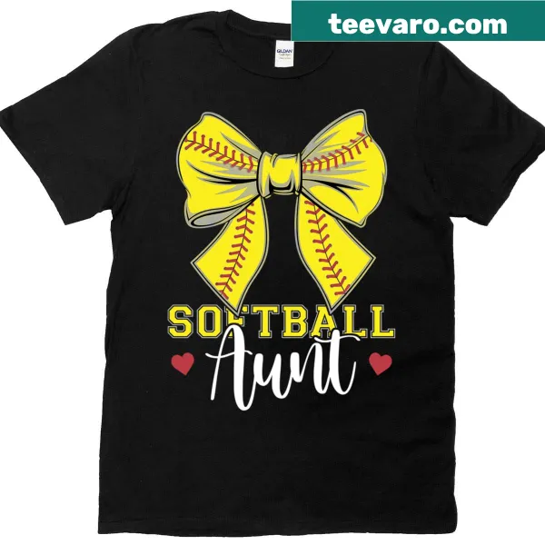 Softball aunt long sleeve shirt with coquette bow design