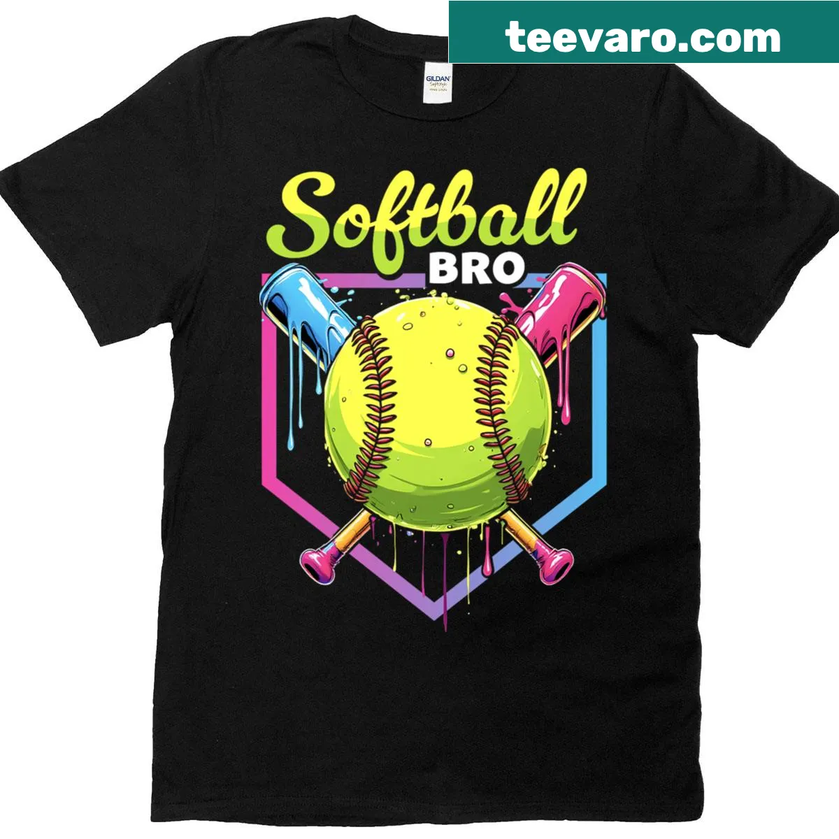 Funny Softball Boys shirt with 'Drip Brother' text and ice cream design — on a men's t-shirt