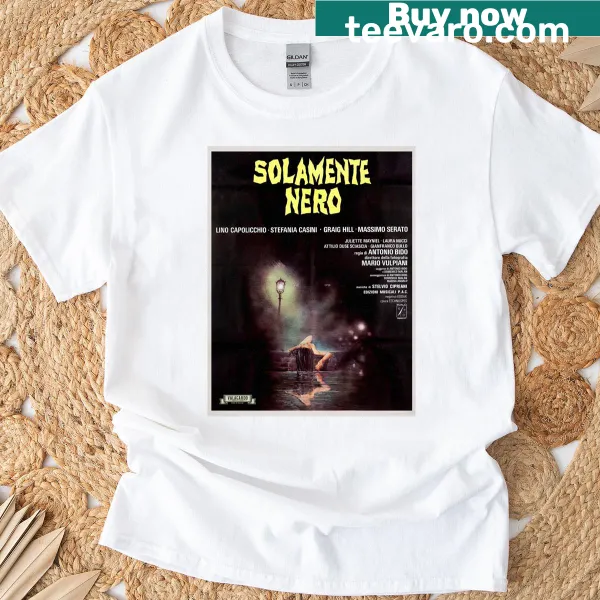 Vintage-distressed movie poster design from Solamente Nero on a classic t-shirt