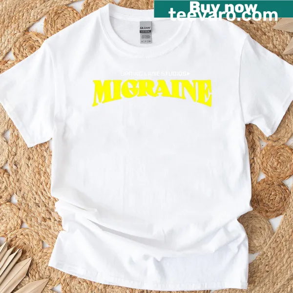Typography design expressing migraine awareness on a classic t-shirt.