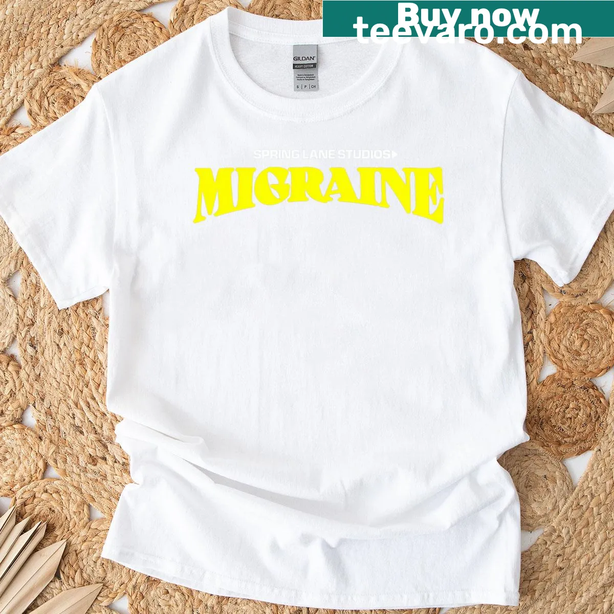 Typography design expressing migraine awareness on a classic t-shirt. — on a men's t-shirt