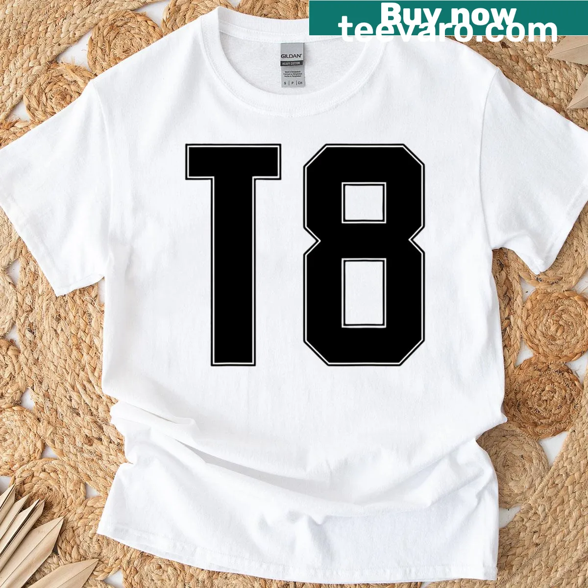 Retro sport-style graphic on a classic t-shirt inspired by athletic jerseys. — on a men's t-shirt