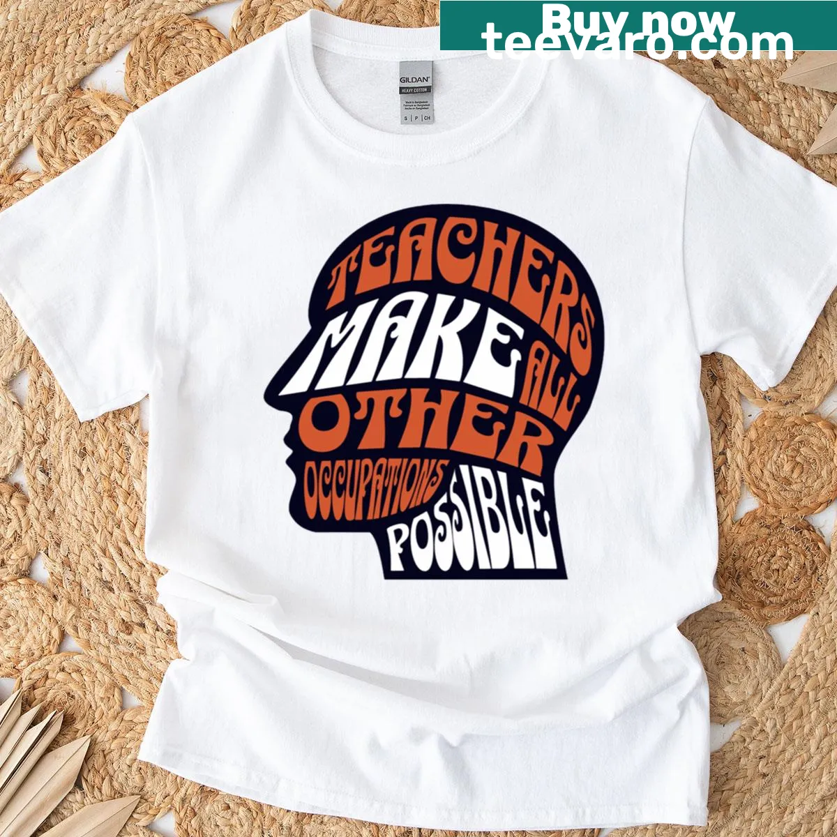 Classic 24 T-shirt featuring a bold message about teachers — on a men's t-shirt