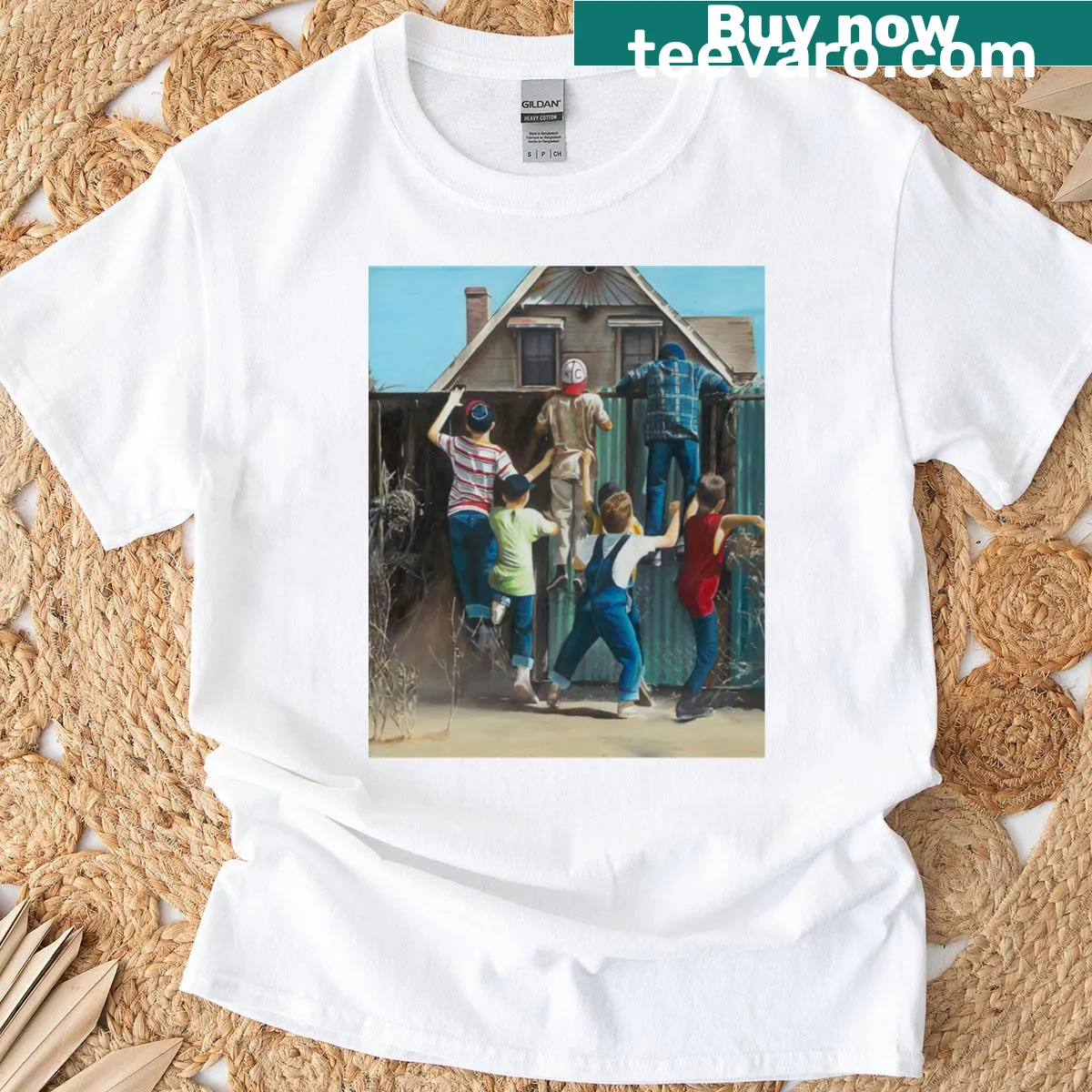 Vintage-inspired graphic from The Sandlot movie on a t-shirt — on a men's t-shirt