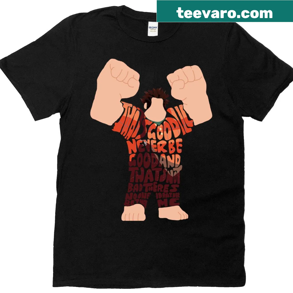 Vintage distressed T-shirt featuring Wreck-It Ralph graphic — on a men's t-shirt