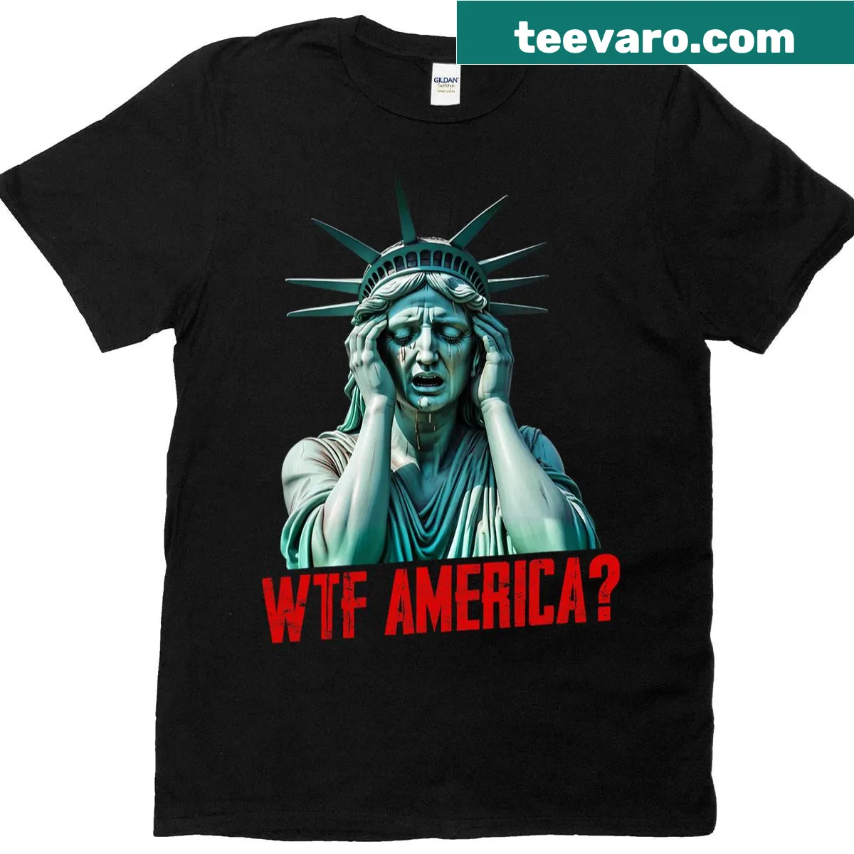 Political T-shirt with a bold anti-Trump phrase — on a men's t-shirt