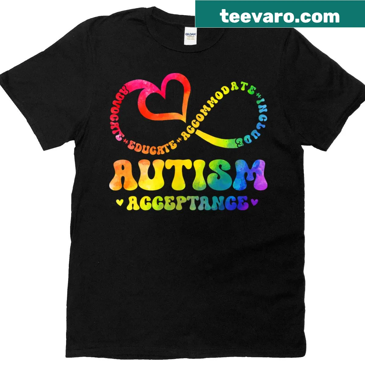 Autism awareness T-shirt promoting acceptance with bold text — on a men's t-shirt