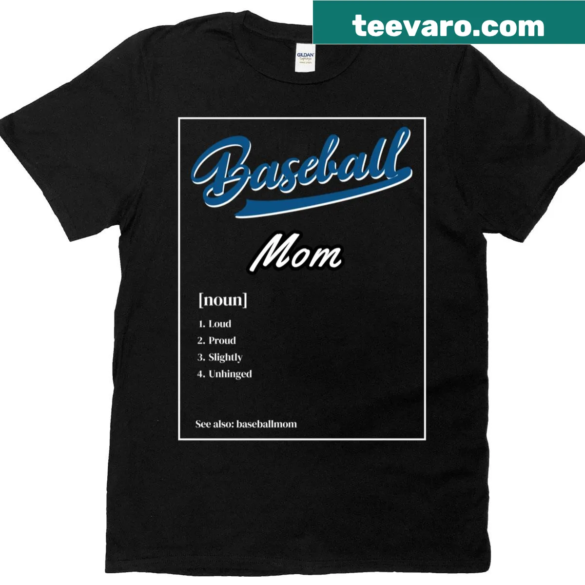 Funny baseball mom t-shirt with bold text and humorous design. — on a men's t-shirt
