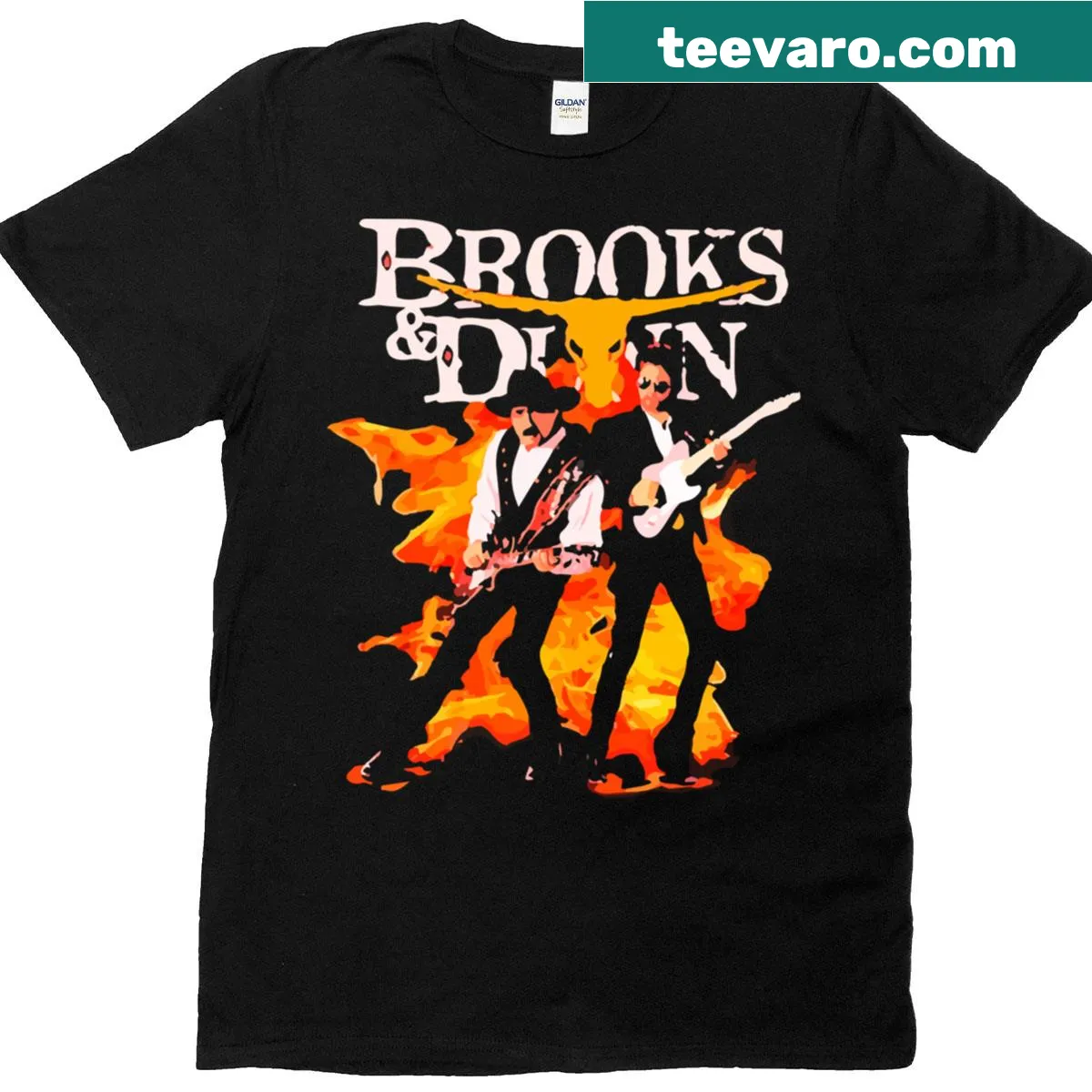 Classic t-shirt featuring Brooks And Dunn country band design. — on a men's t-shirt